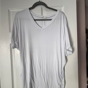 Women's White V-Neck Top